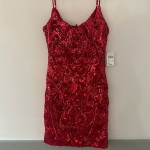 WINDSOR red sequin party dress